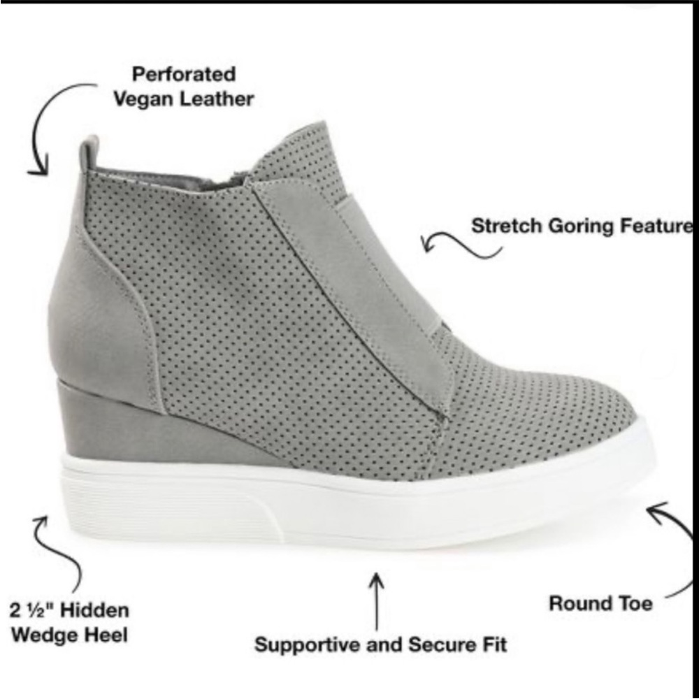 JOURNEE COLLECTION CLARA WEDGES grey wedge hi tops grey shoes platform sneakers